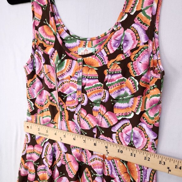 Free People Mini Swing Dress Womens Small Butterfly All Over Print Sleeveless - Picture 7 of 14